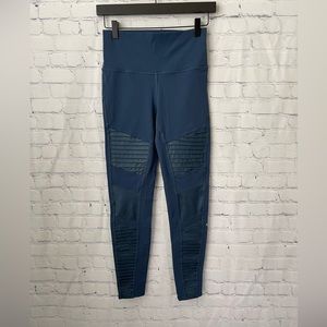ALO Yoga Navy High-Waist Moto Leggings